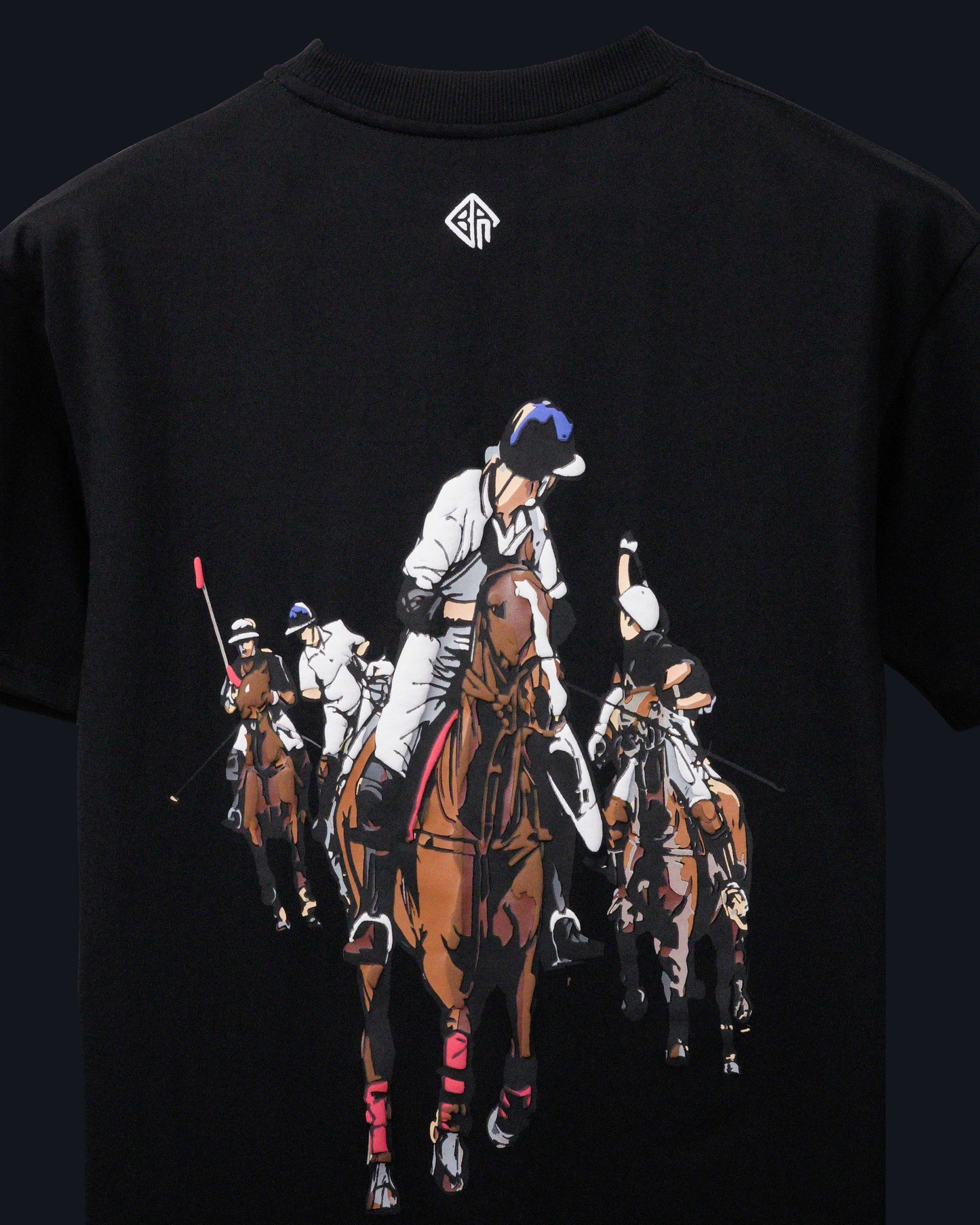 BLACK JOCKEY SHADDLE T SHIRT